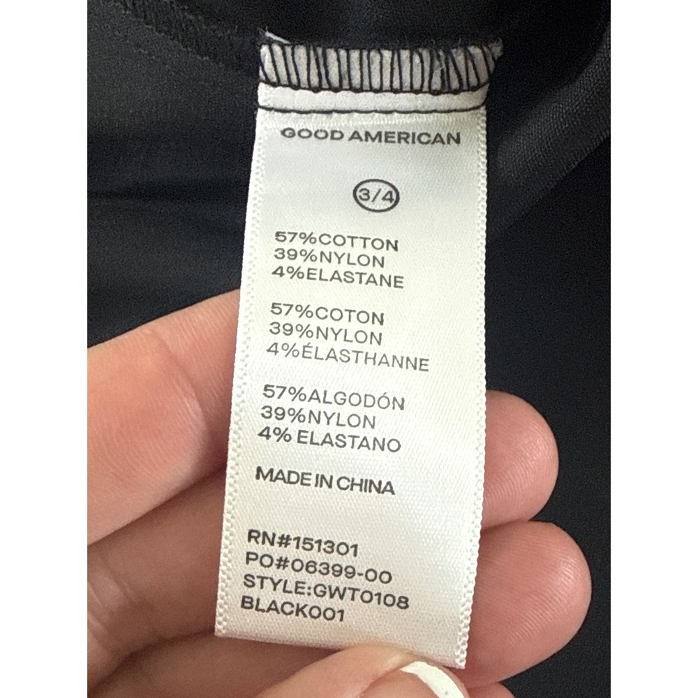 Good American TABBED POPLIN SHIRT GWT0108 BLACK001 Size 3/4 L/XL $125 - Picture 10 of 12